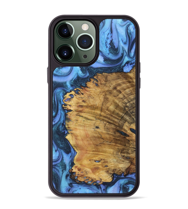 iPhone 13 Pro Max Wood+Resin Phone Case - Dakota (Blue, 718746)