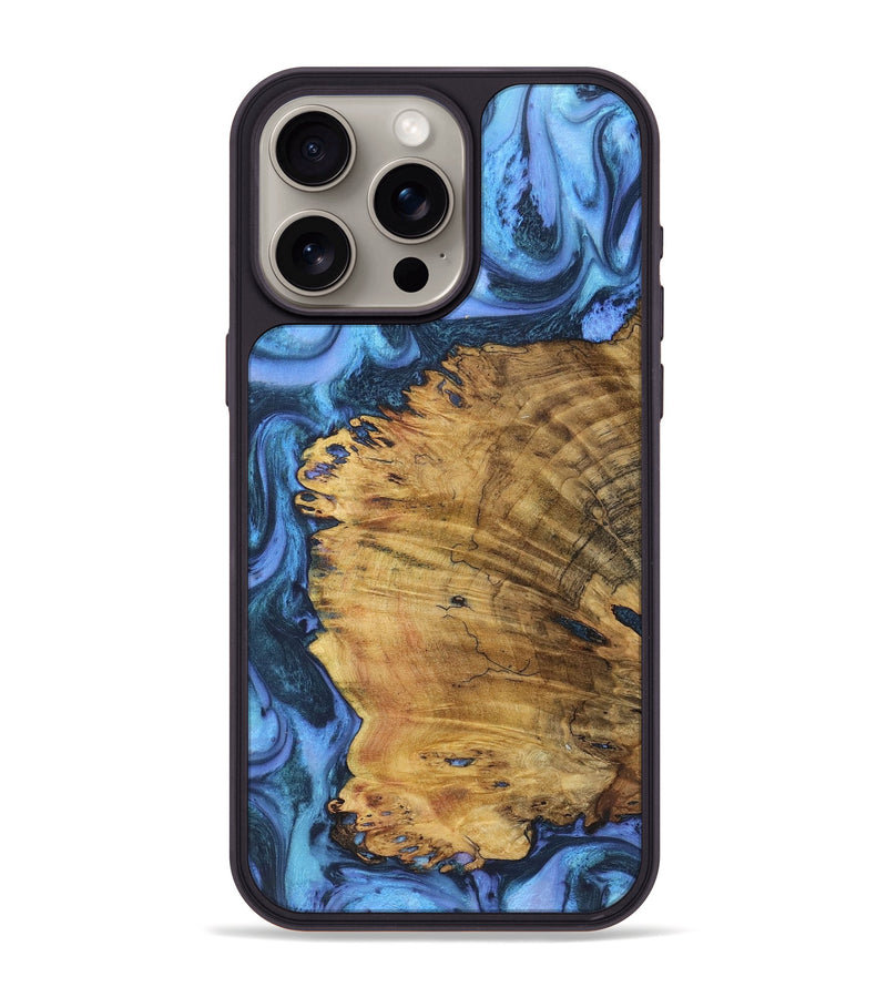 iPhone 15 Pro Max Wood+Resin Phone Case - Dakota (Blue, 718746)