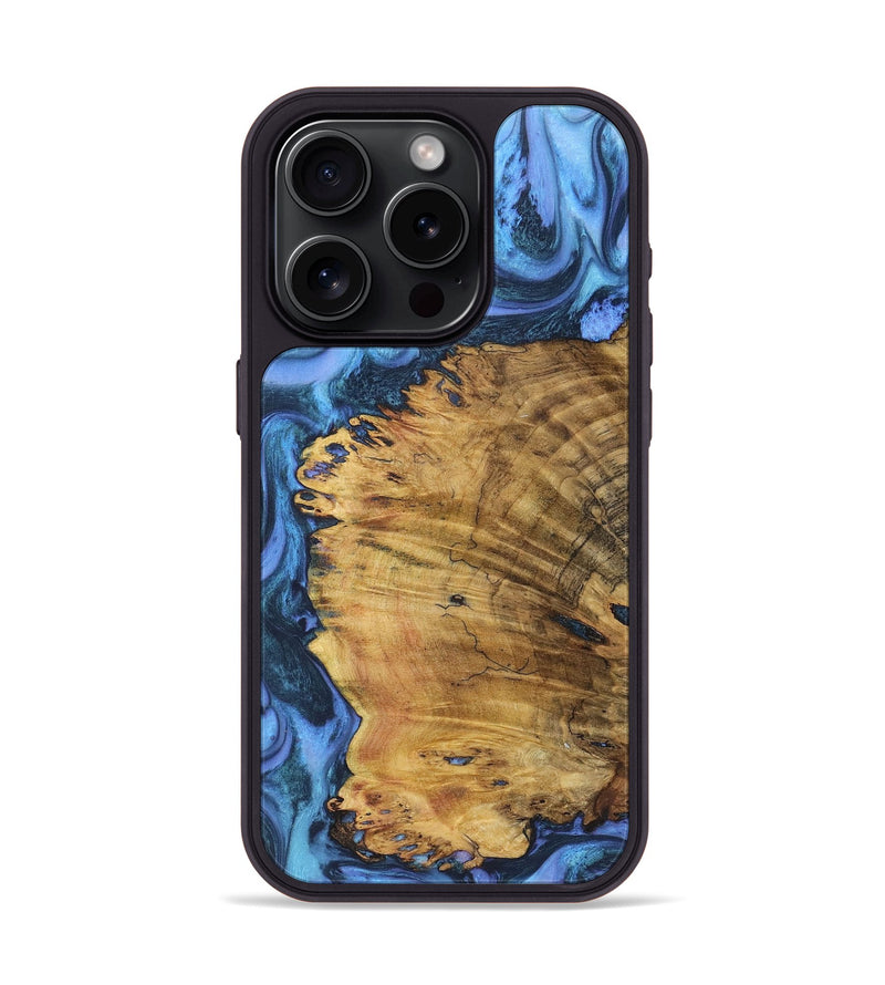 iPhone 15 Pro Wood+Resin Phone Case - Dakota (Blue, 718746)