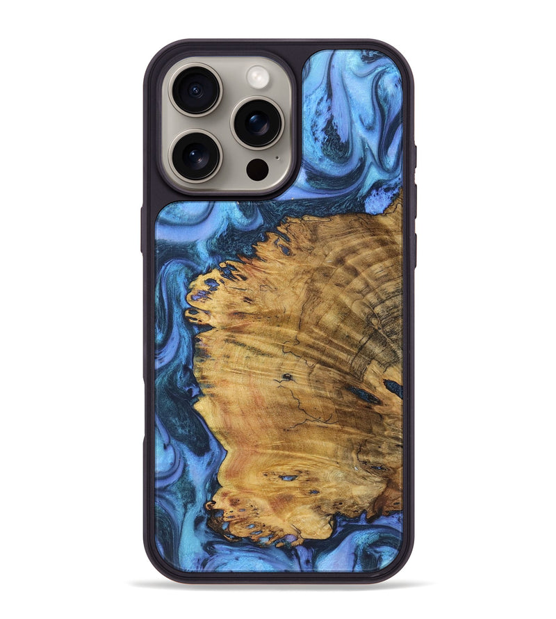 iPhone 16 Pro Max Wood+Resin Phone Case - Dakota (Blue, 718746)