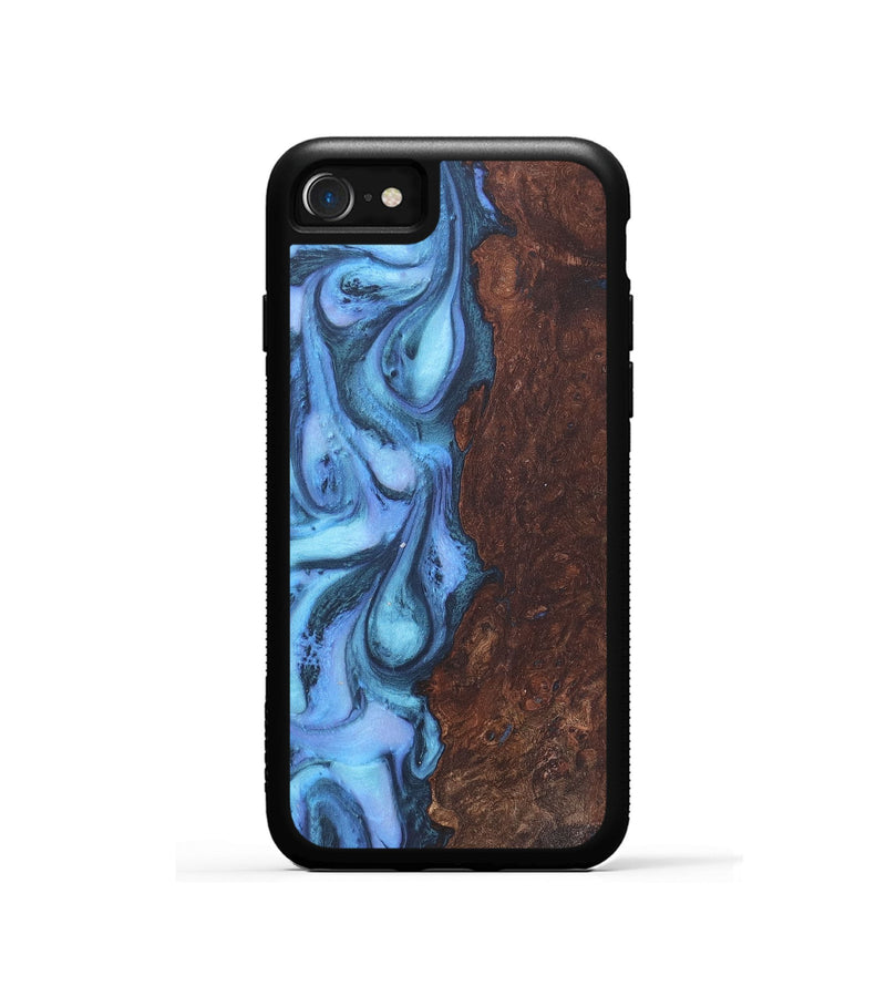 iPhone SE Wood+Resin Phone Case - Hanna (Blue, 718751)