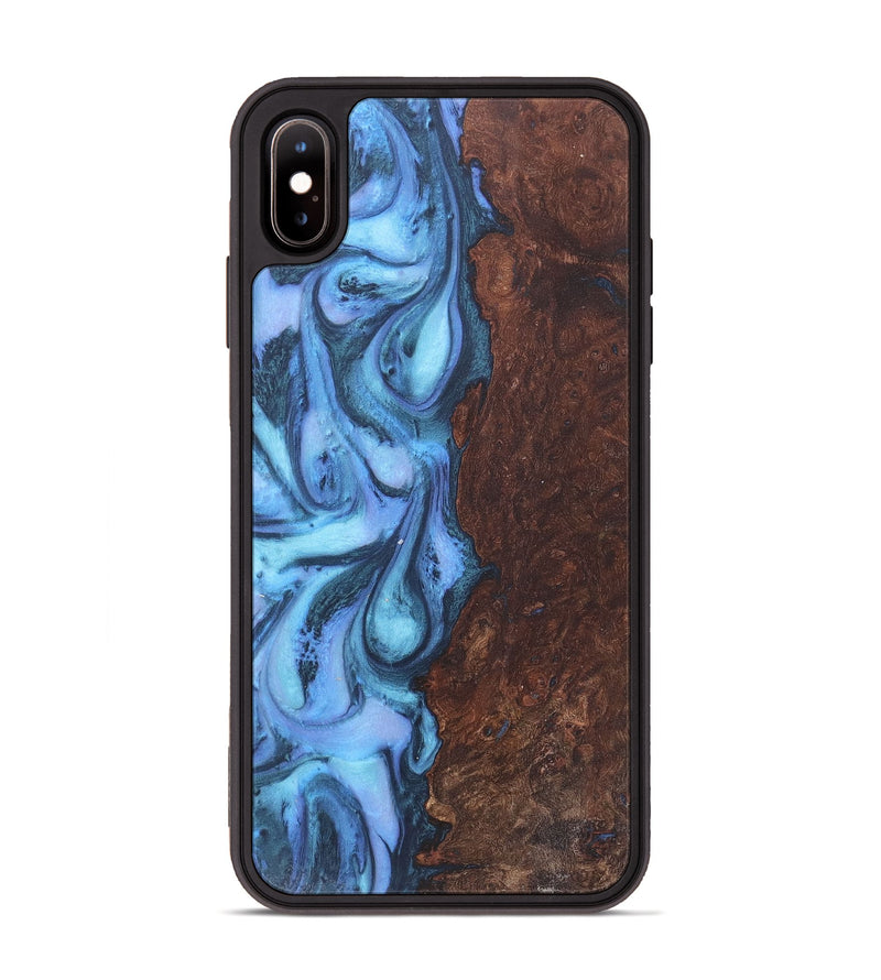 iPhone Xs Max Wood+Resin Phone Case - Hanna (Blue, 718751)