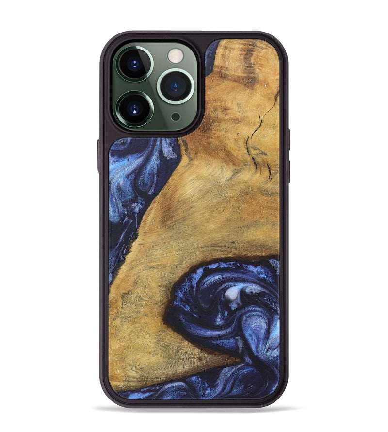 iPhone 13 Pro Max Wood+Resin Phone Case - Jaime (Blue, 718752)