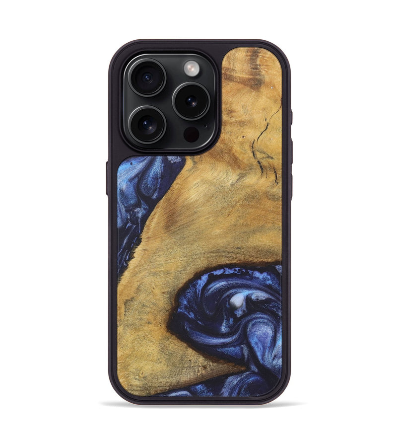 iPhone 15 Pro Wood+Resin Phone Case - Jaime (Blue, 718752)