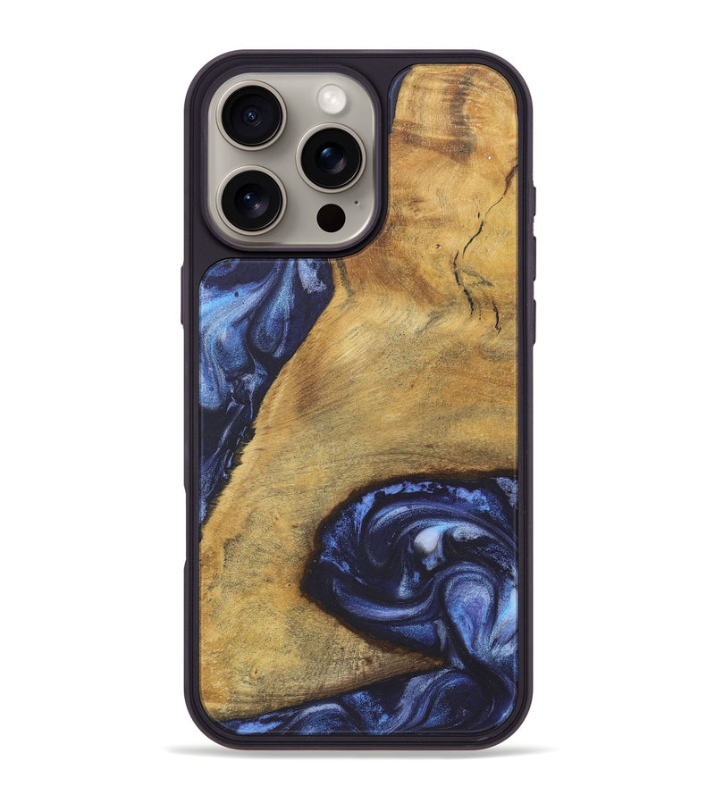 iPhone 16 Pro Max Wood+Resin Phone Case - Jaime (Blue, 718752)