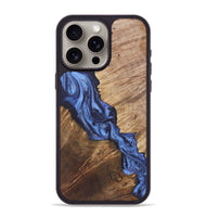 iPhone 15 Pro Max Wood+Resin Phone Case - Alexus (Blue, 718766)