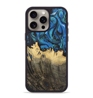 iPhone 15 Pro Max Wood+Resin Phone Case - Hayden (Blue, 718769)