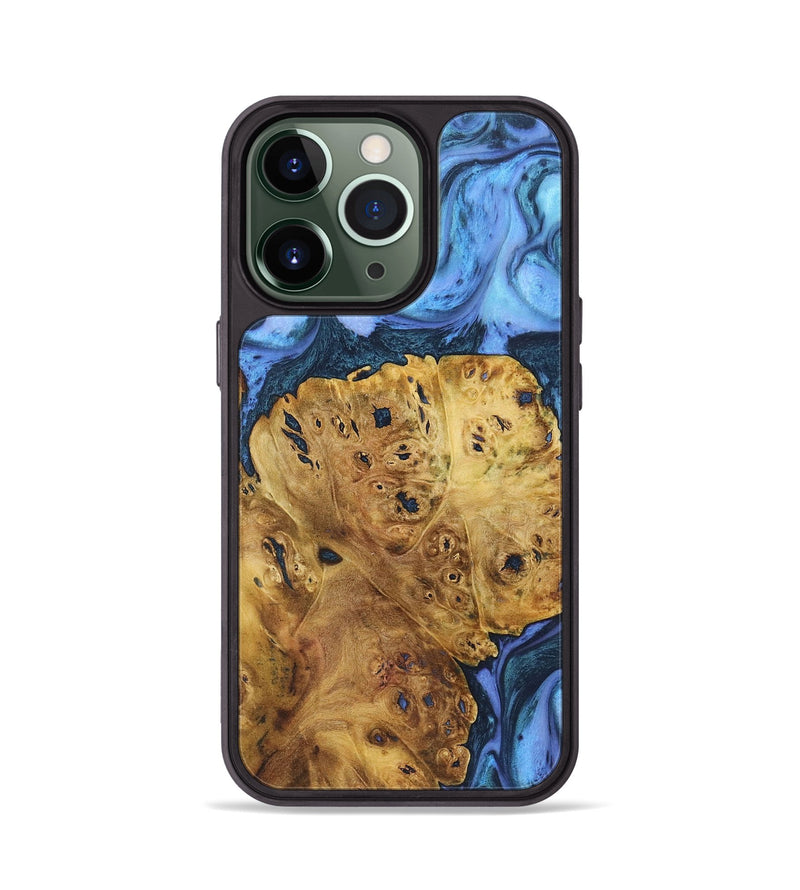 iPhone 13 Pro Wood+Resin Phone Case - Ronald (Blue, 718774)