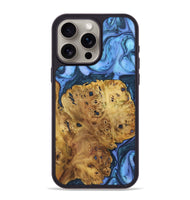 iPhone 15 Pro Max Wood+Resin Phone Case - Ronald (Blue, 718774)