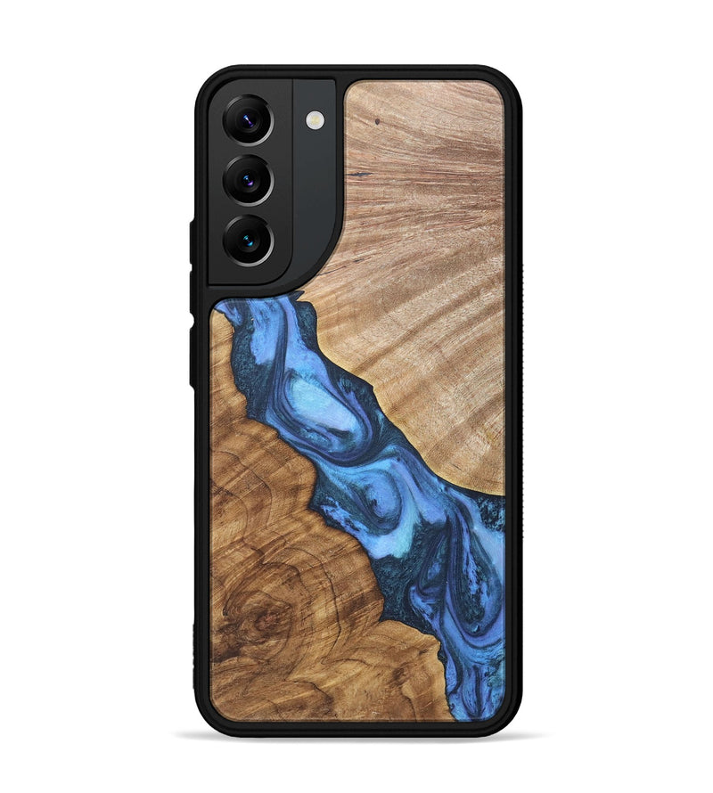 Galaxy S22 Plus Wood+Resin Phone Case - Darlene (Blue, 718776)