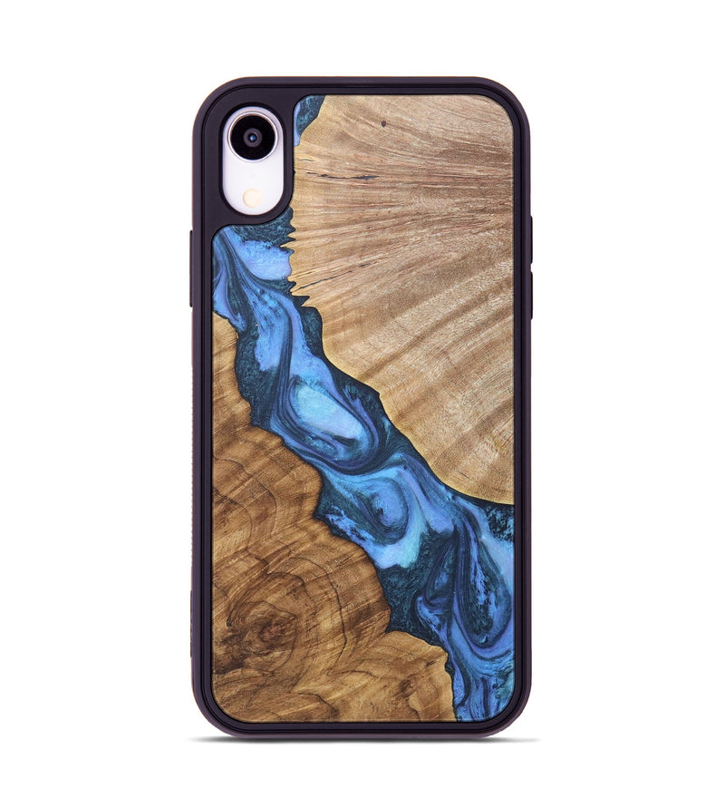 iPhone Xr Wood+Resin Phone Case - Darlene (Blue, 718776)