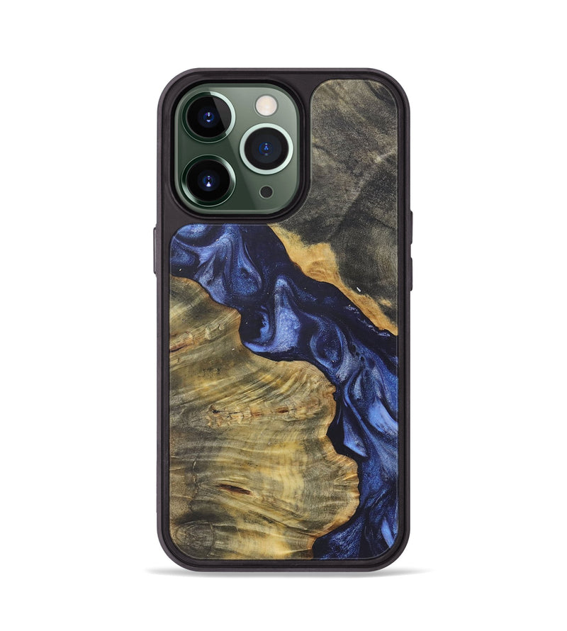 iPhone 13 Pro Wood+Resin Phone Case - Mae (Blue, 718778)