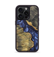 iPhone 15 Pro Wood+Resin Phone Case - Mae (Blue, 718778)