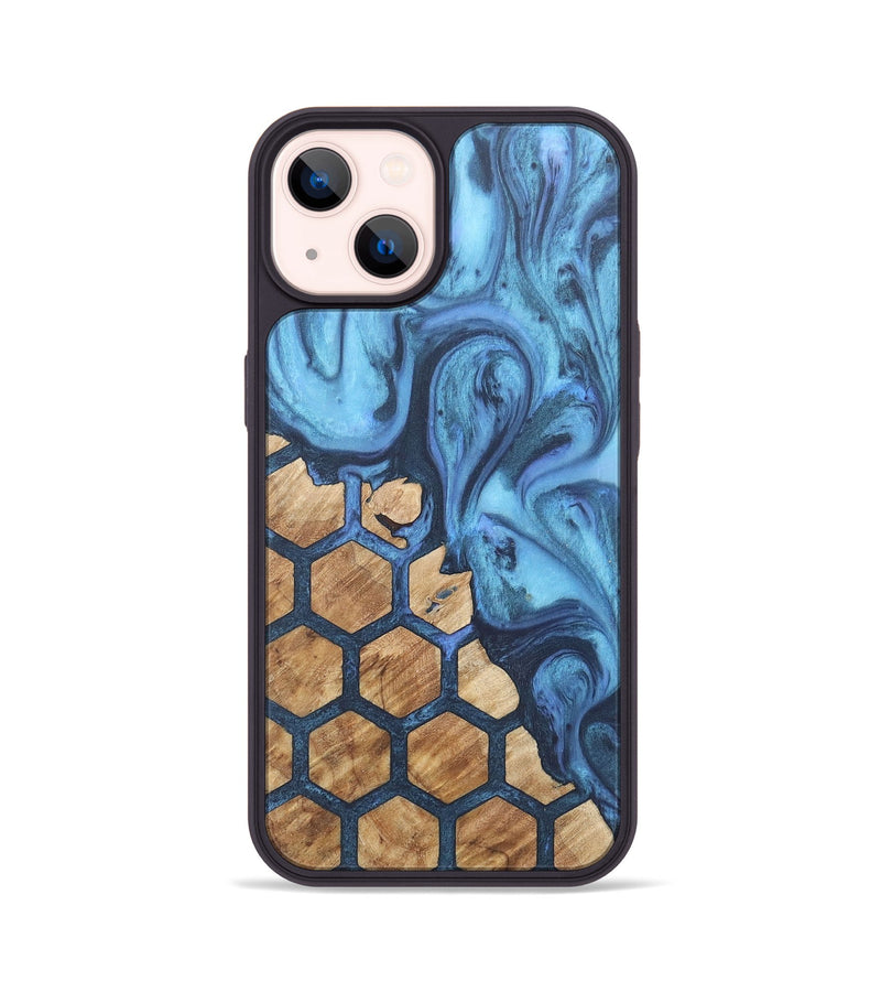 iPhone 14 Wood+Resin Phone Case - Marisol (Pattern, 718785)