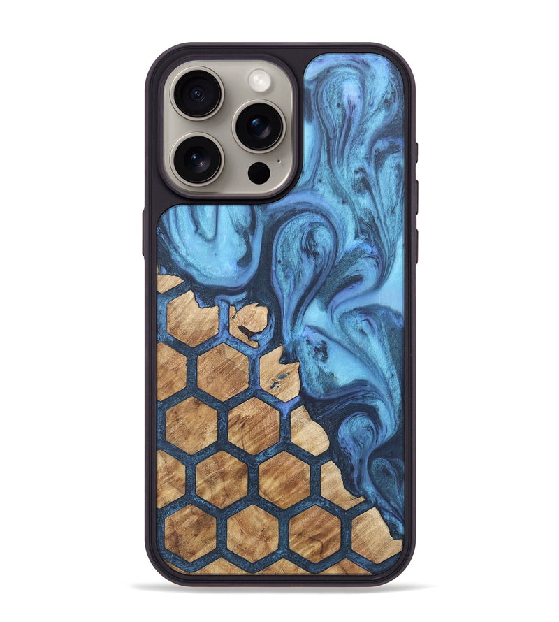 iPhone 15 Pro Max Wood+Resin Phone Case - Marisol (Pattern, 718785)