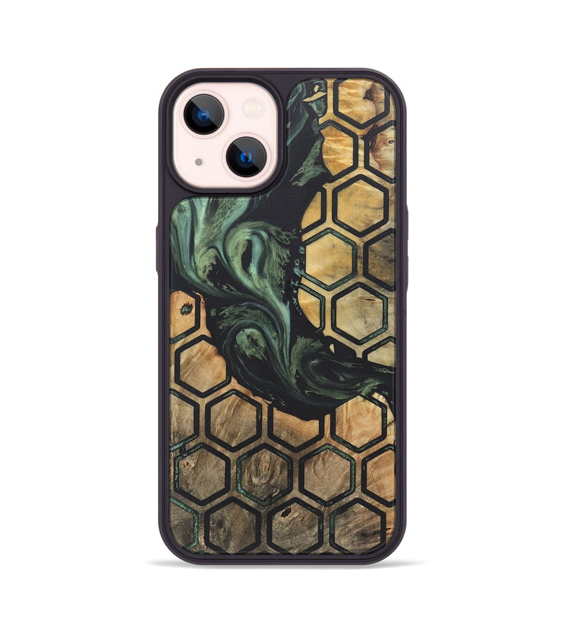 iPhone 14 Wood+Resin Phone Case - Clarence (Pattern, 718787)