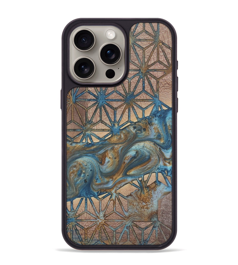 iPhone 15 Pro Max Wood+Resin Phone Case - Jim (Pattern, 718788)