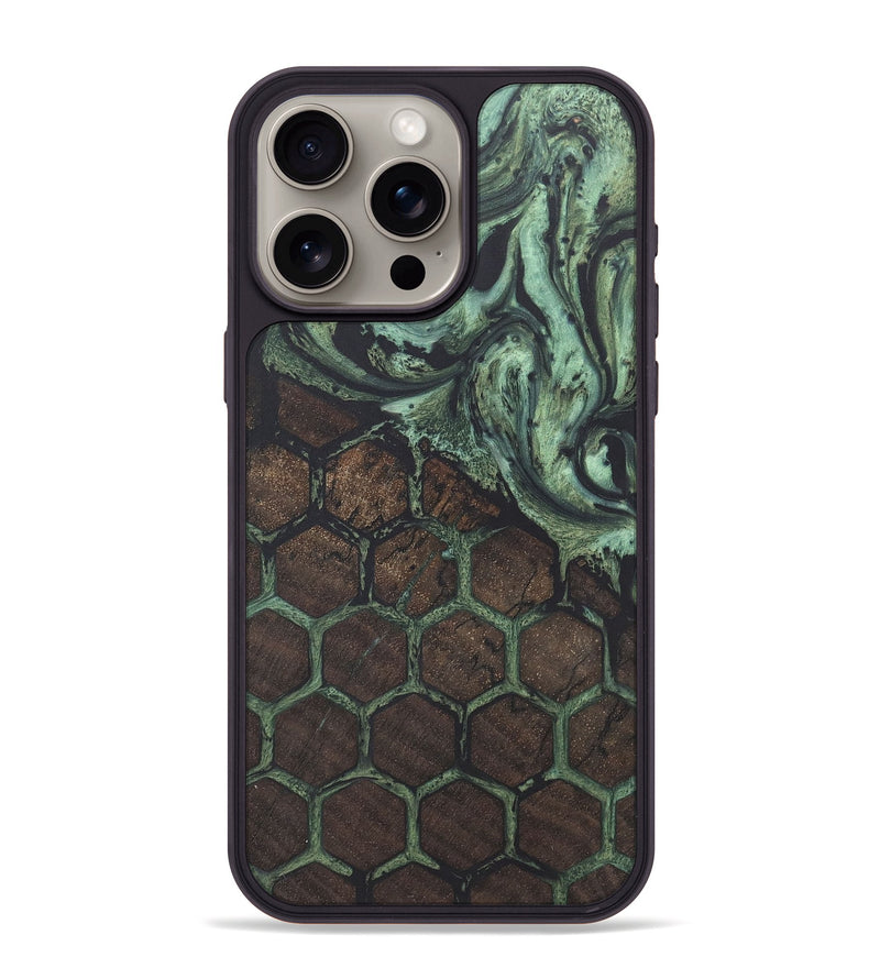 iPhone 15 Pro Max Wood+Resin Phone Case - Legend (Pattern, 718789)