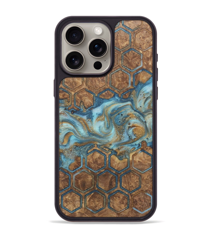 iPhone 15 Pro Max Wood+Resin Phone Case - Audra (Pattern, 718790)