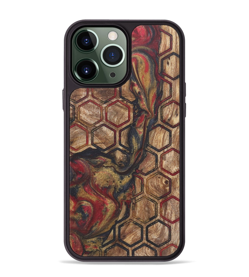 iPhone 13 Pro Max Wood+Resin Phone Case - Helen (Pattern, 718792)