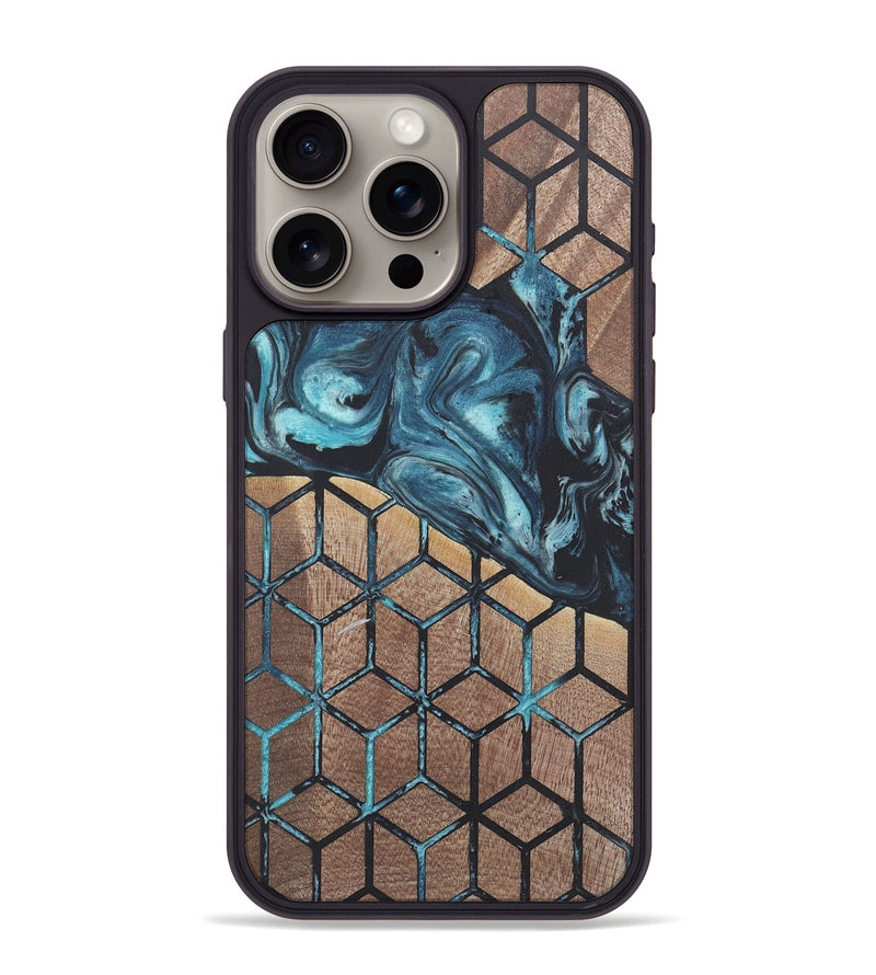 iPhone 15 Pro Max Wood+Resin Phone Case - Tate (Pattern, 718794)