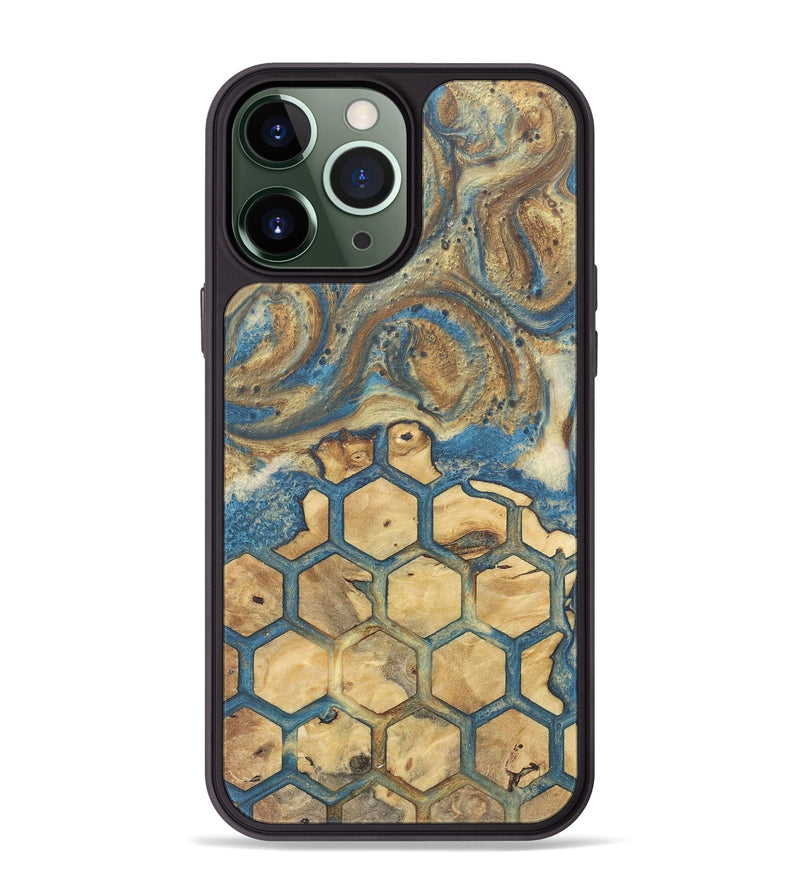 iPhone 13 Pro Max Wood+Resin Phone Case - Mark (Pattern, 718796)