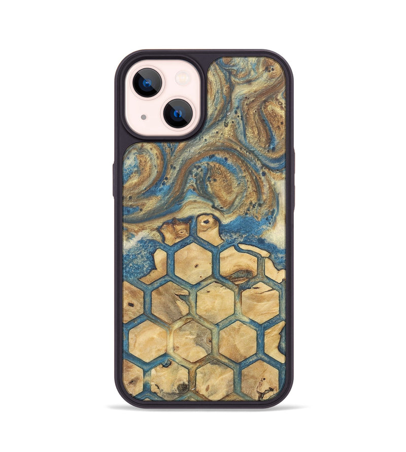 iPhone 14 Wood+Resin Phone Case - Mark (Pattern, 718796)