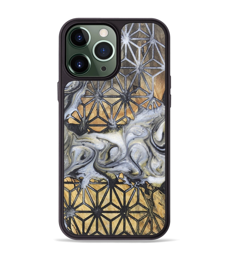 iPhone 13 Pro Max Wood+Resin Phone Case - Noah (Pattern, 718798)