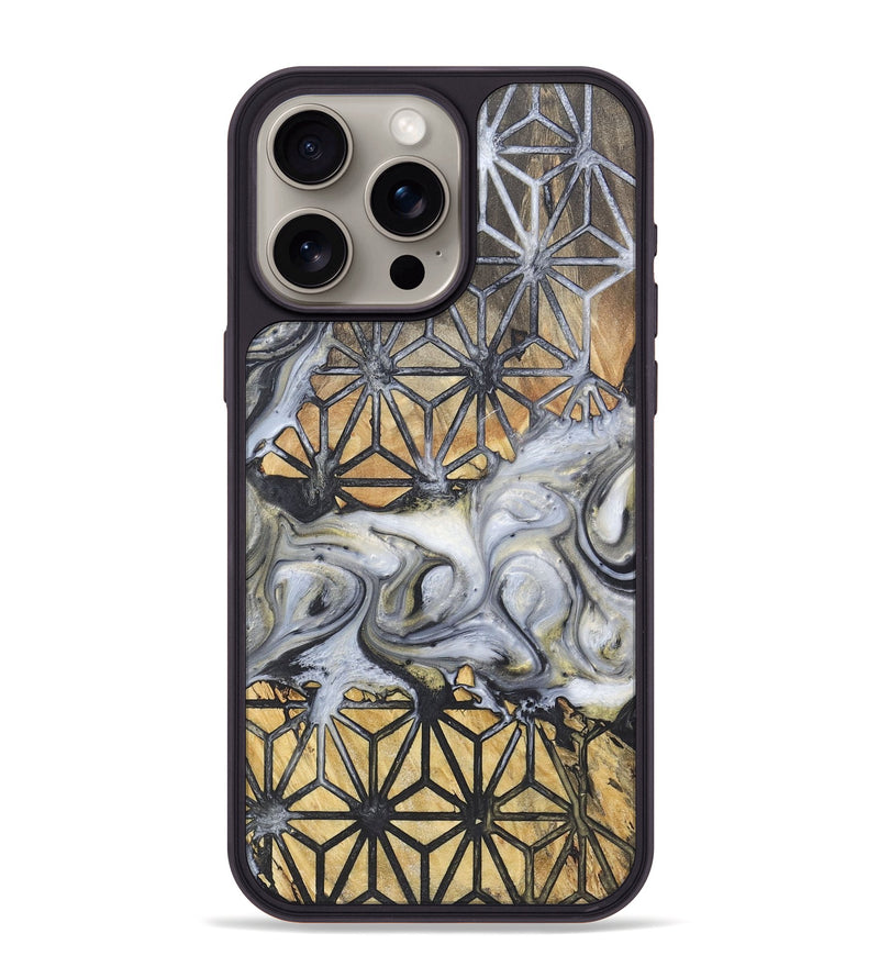 iPhone 15 Pro Max Wood+Resin Phone Case - Noah (Pattern, 718798)