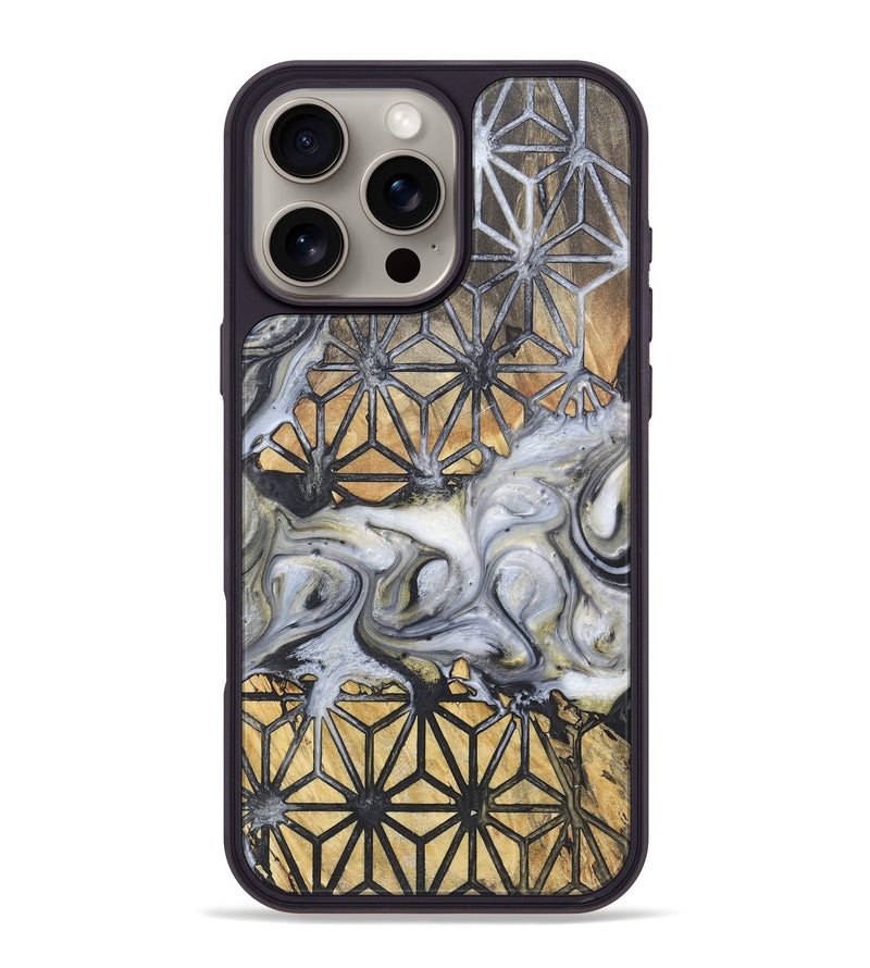 iPhone 16 Pro Max Wood+Resin Phone Case - Noah (Pattern, 718798)