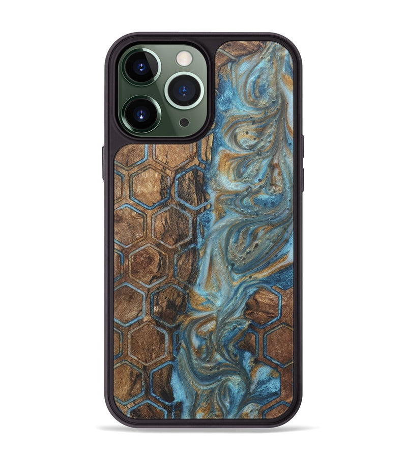 iPhone 13 Pro Max Wood+Resin Phone Case - Antonio (Pattern, 718802)