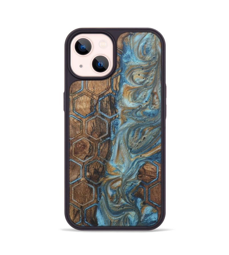 iPhone 14 Wood+Resin Phone Case - Antonio (Pattern, 718802)