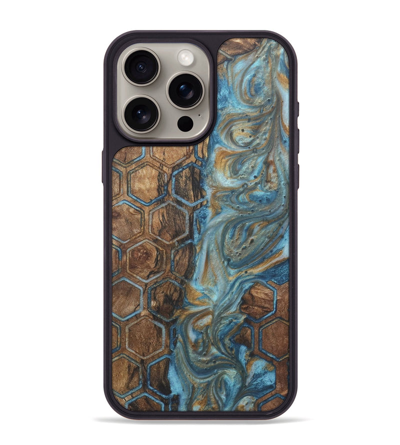 iPhone 15 Pro Max Wood+Resin Phone Case - Antonio (Pattern, 718802)