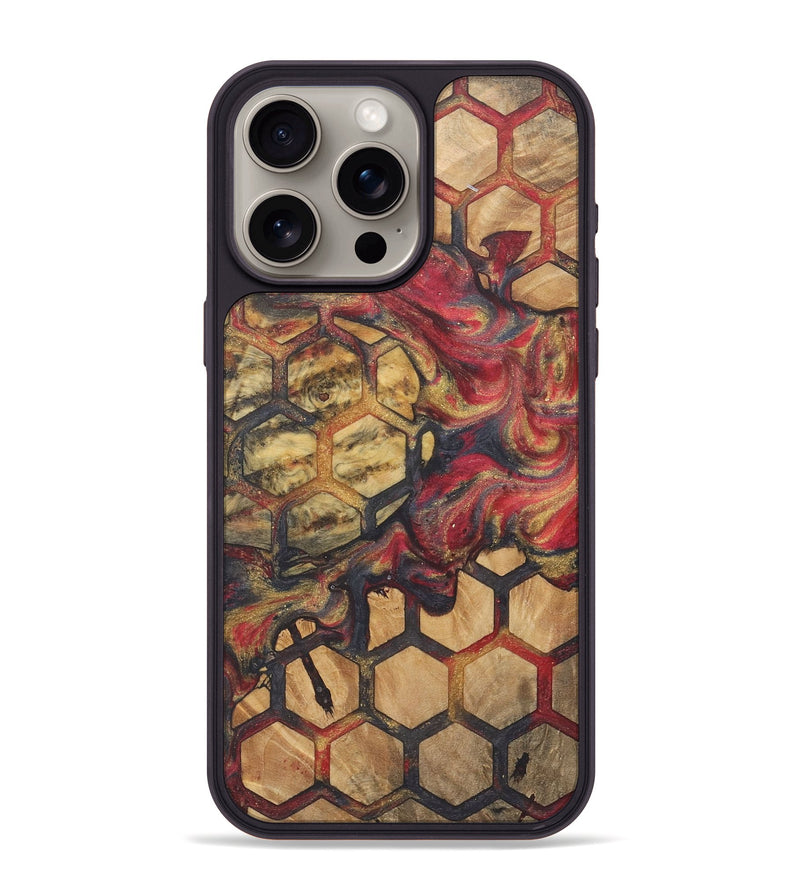 iPhone 15 Pro Max Wood+Resin Phone Case - Darlene (Pattern, 718803)