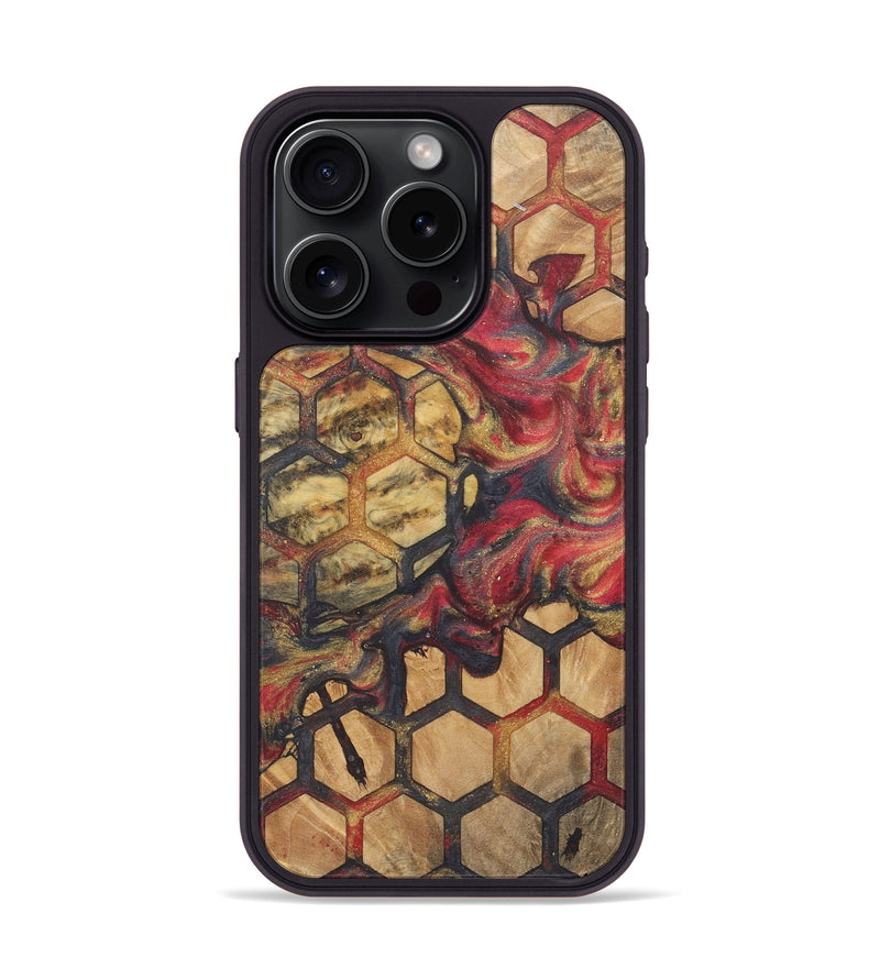 iPhone 15 Pro Wood+Resin Phone Case - Darlene (Pattern, 718803)