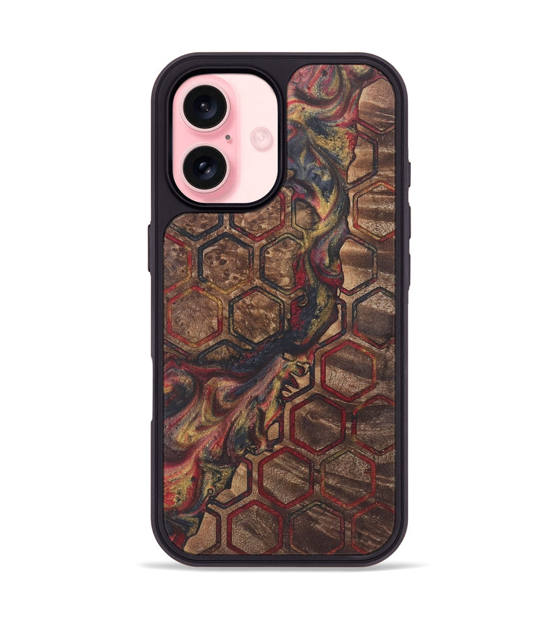 iPhone 16 Wood+Resin Phone Case - Yahir (Pattern, 718804)