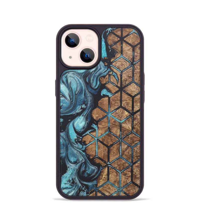 iPhone 14 Wood+Resin Phone Case - Roosevelt (Pattern, 718806)