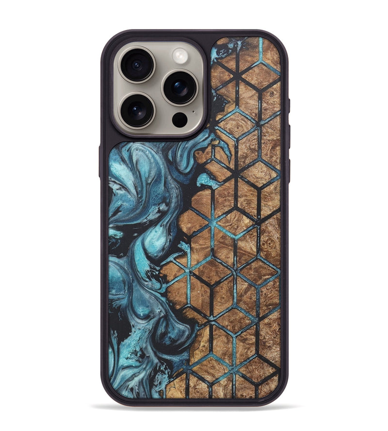 iPhone 15 Pro Max Wood+Resin Phone Case - Roosevelt (Pattern, 718806)