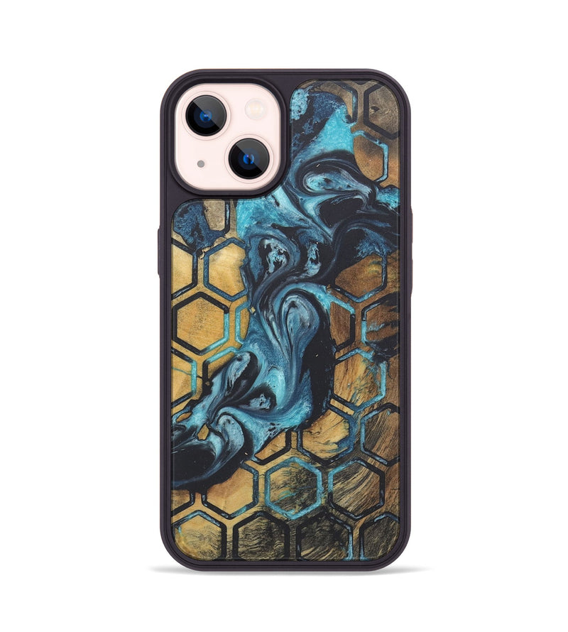 iPhone 14 Wood+Resin Phone Case - Jeanette (Pattern, 718807)