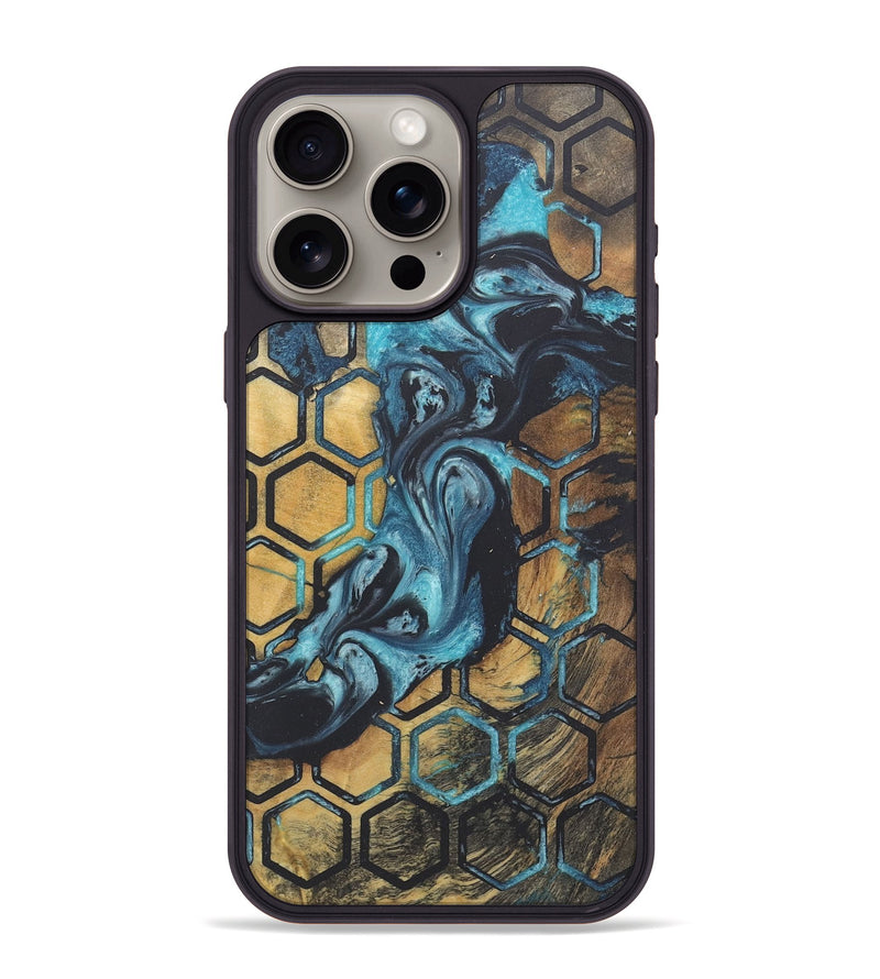 iPhone 15 Pro Max Wood+Resin Phone Case - Jeanette (Pattern, 718807)