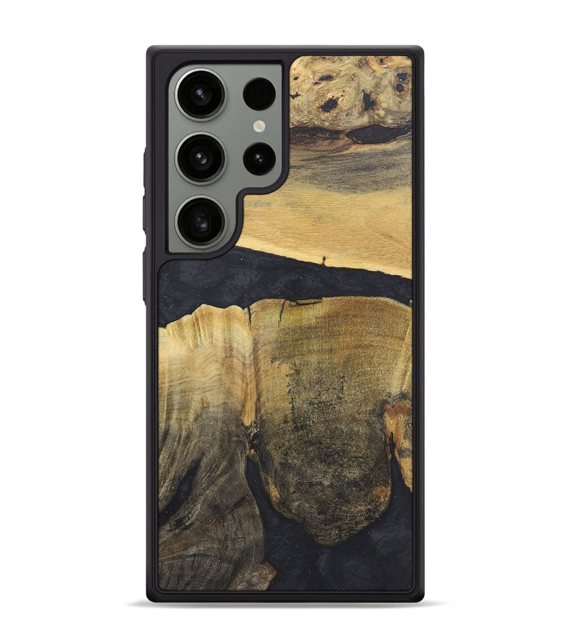 Galaxy S24 Ultra Wood+Resin Phone Case - Sienna (Pure Black, 718808)