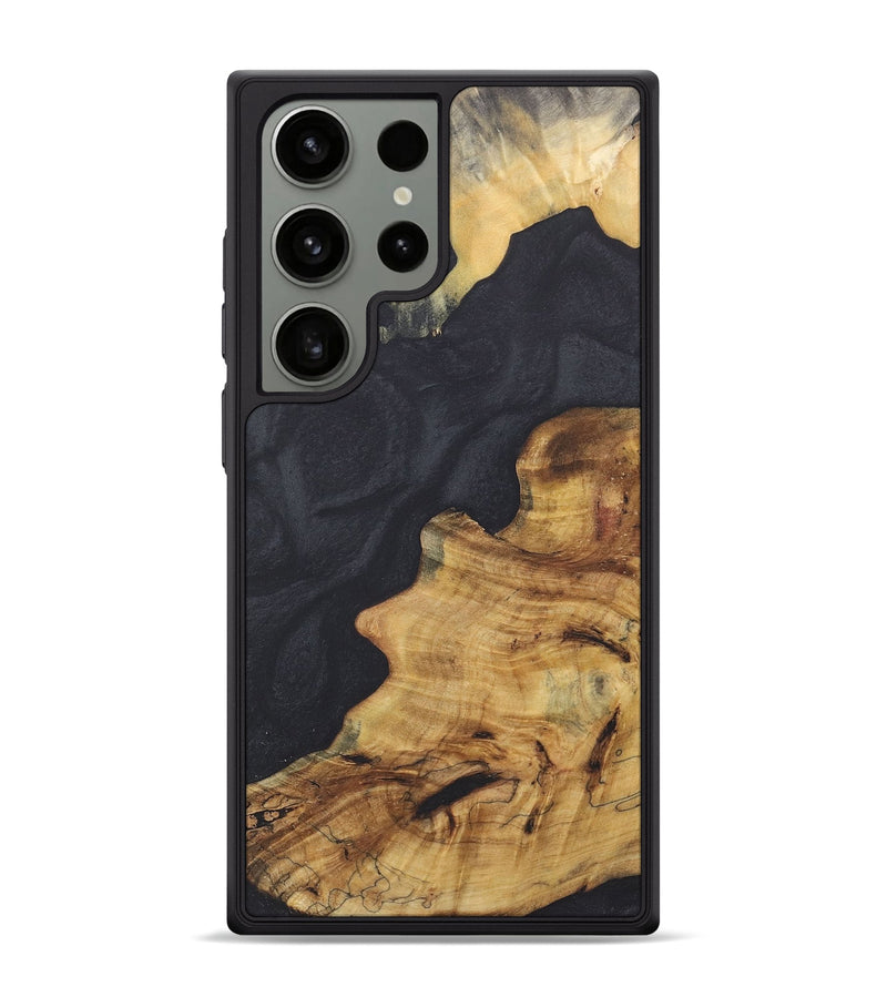 Galaxy S24 Ultra Wood+Resin Phone Case - Shane (Pure Black, 718809)