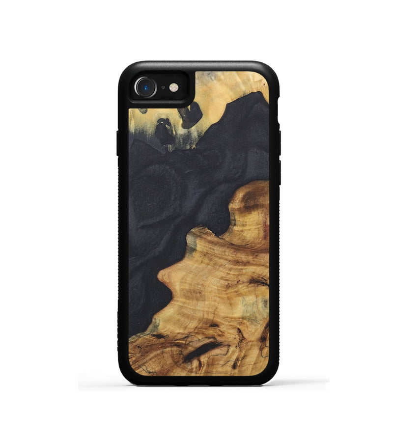 iPhone SE Wood+Resin Phone Case - Shane (Pure Black, 718809)