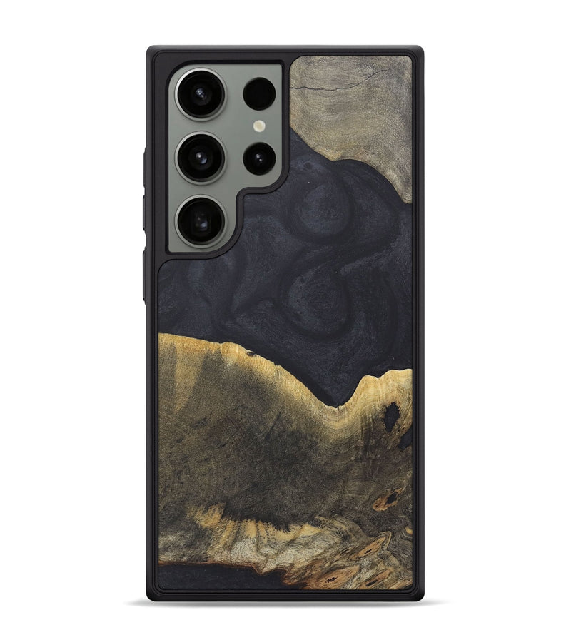 Galaxy S24 Ultra Wood+Resin Phone Case - Irma (Pure Black, 718810)