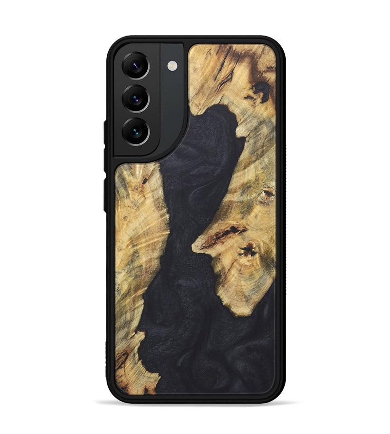 Galaxy S22 Plus Wood+Resin Phone Case - Kristopher (Pure Black, 718811)