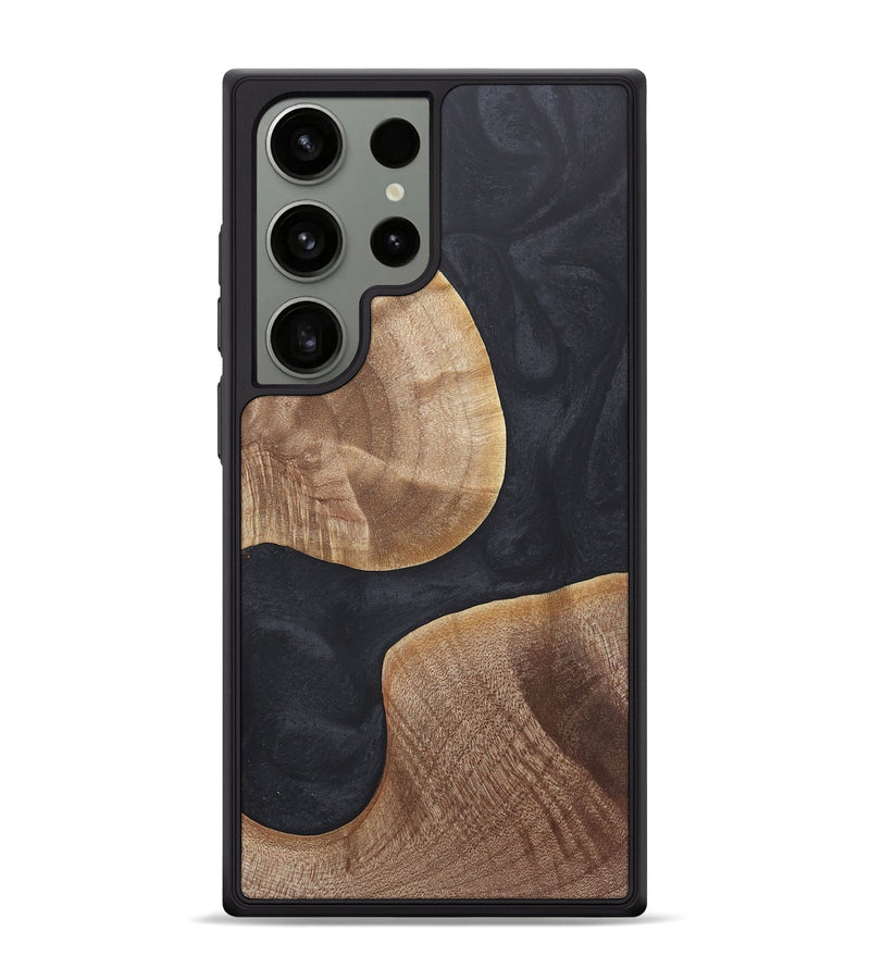 Galaxy S24 Ultra Wood+Resin Phone Case - Micah (Pure Black, 718812)