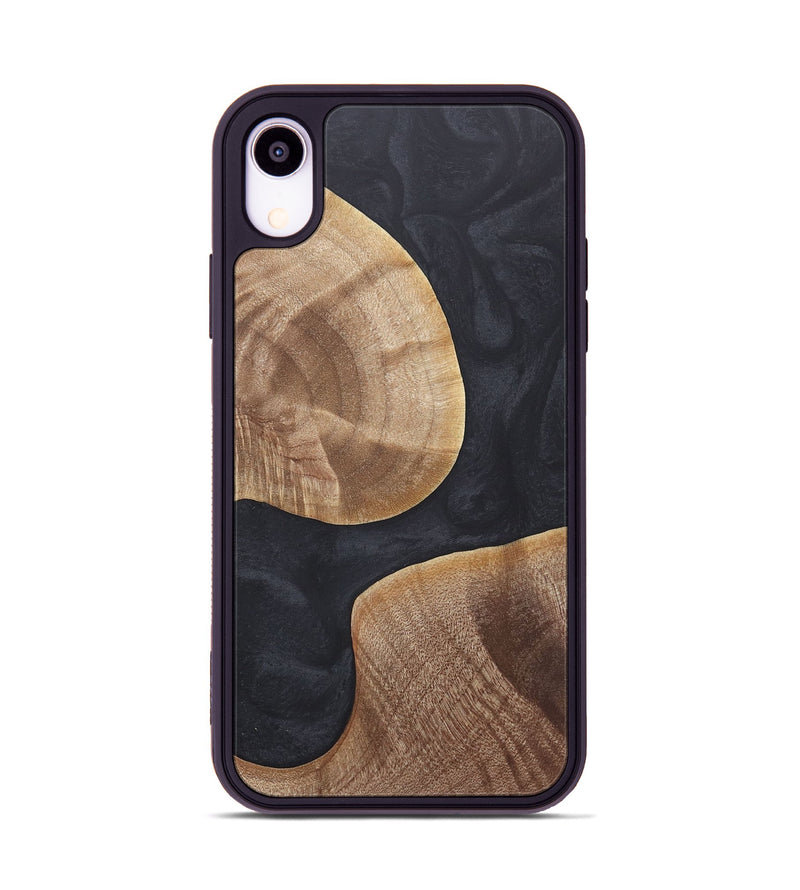 iPhone Xr Wood+Resin Phone Case - Micah (Pure Black, 718812)