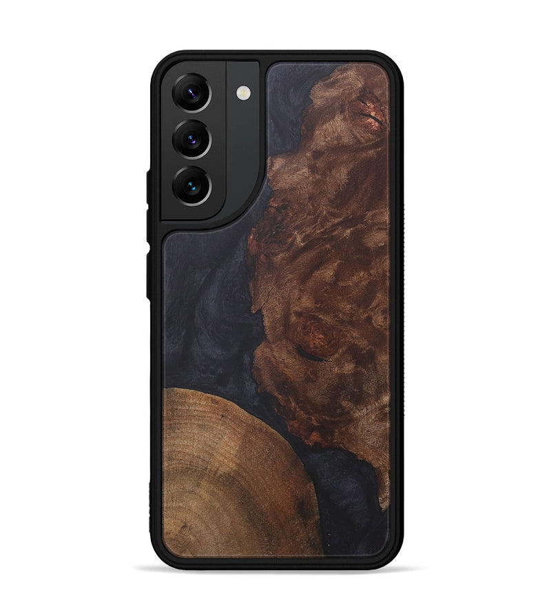 Galaxy S22 Plus Wood+Resin Phone Case - Cindy (Pure Black, 718813)