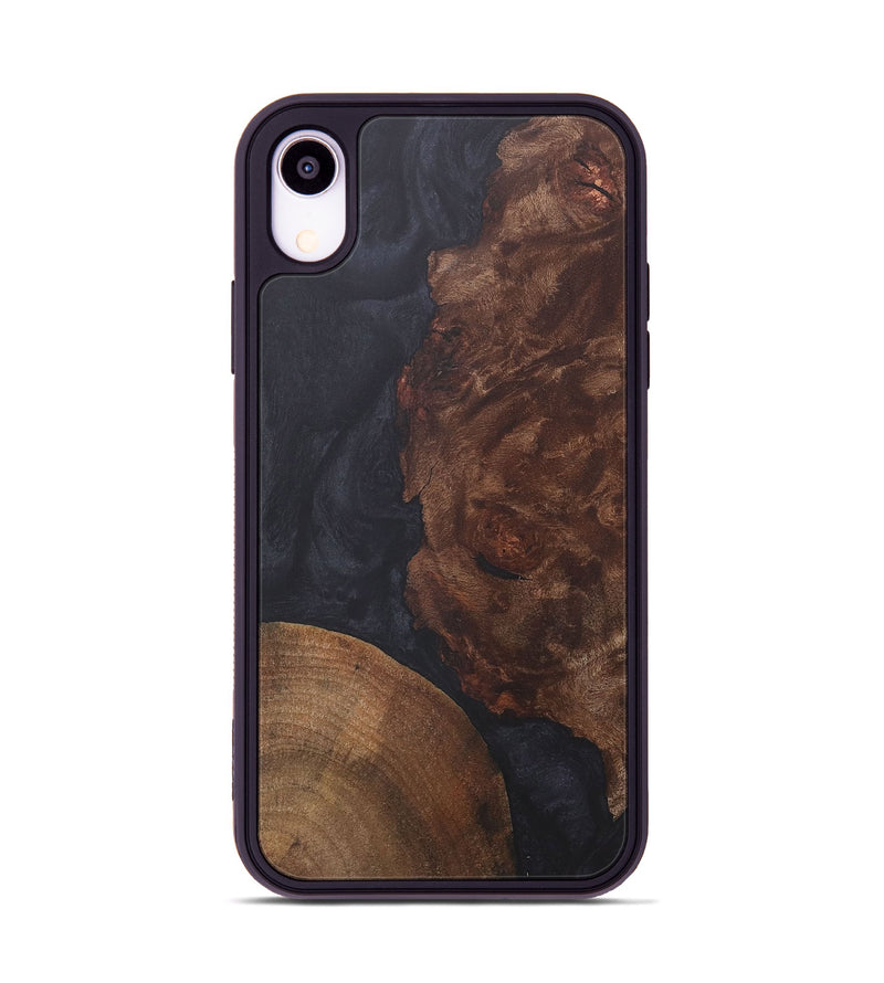 iPhone Xr Wood+Resin Phone Case - Cindy (Pure Black, 718813)