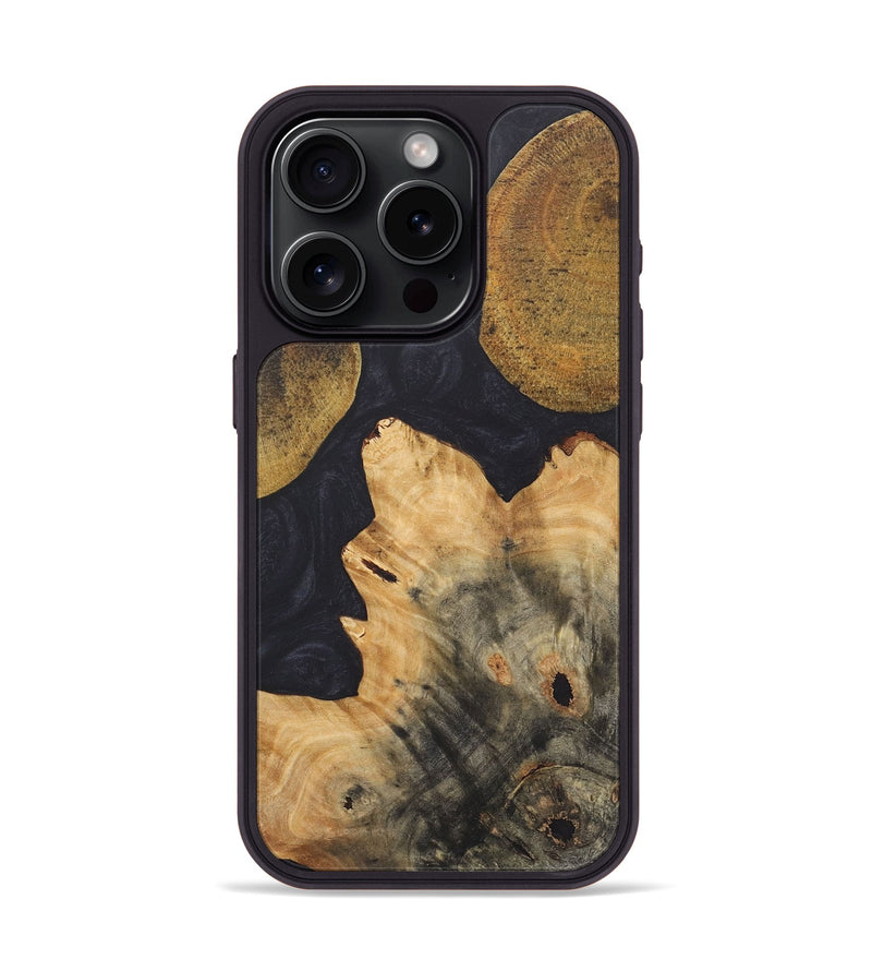 iPhone 15 Pro Wood+Resin Phone Case - Jayla (Pure Black, 718814)